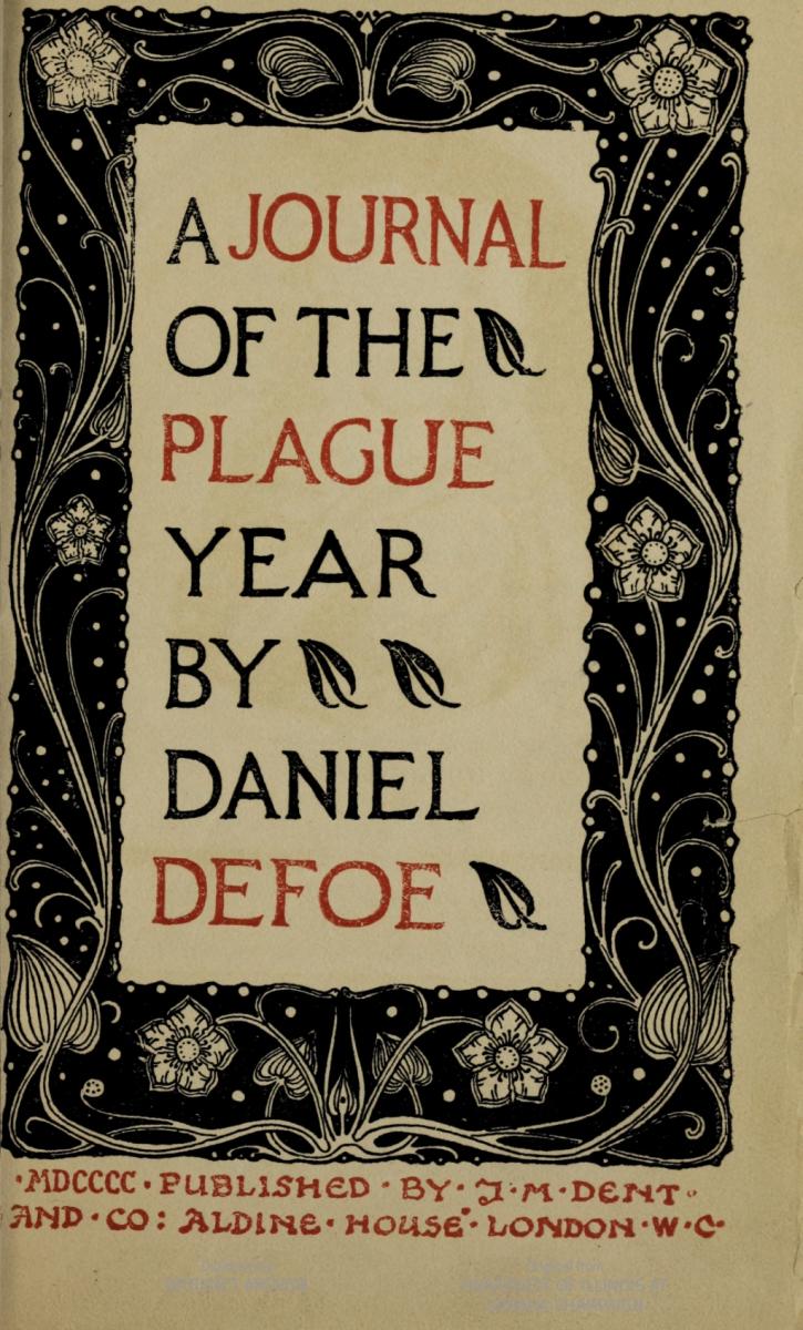 A Journal of the Plague Year by Daniel Defoe, cover