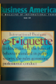 Words over map of world read e-t-iquette (ètikit, etiket) n. the rules of behavior standard in polite society; the rules governing professional conduct